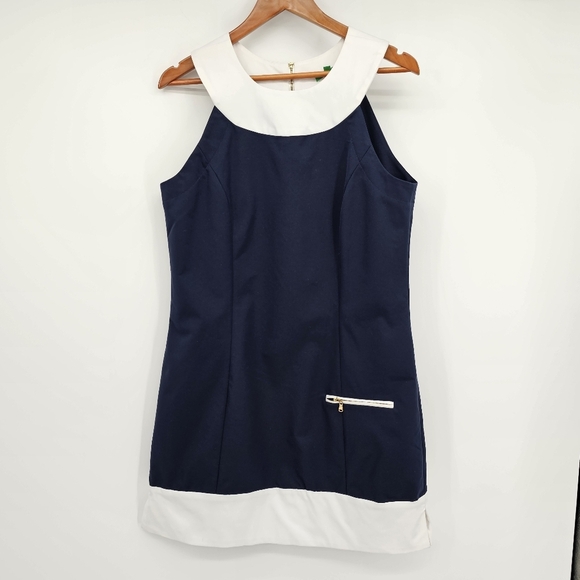 Fairway Fox Kristen Golf Dress Women CoolMax Fabric Navy White Size 12 - Picture 2 of 9